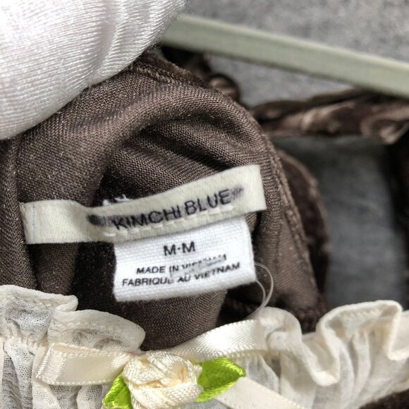 Kimchi Blue Velvet Square Neck Mini Dress M Puff Sleeve Fairy Coquette Tie Back - Picture 7 of 9